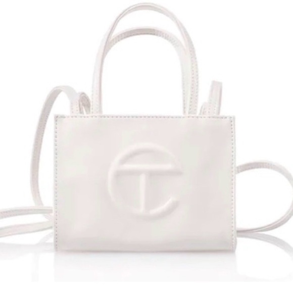 Telfar Handbags - Telfar White Mini Shopping Bag and small matching belt